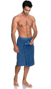 img 1 attached to 🛀 TowelSelections Men's Adjustable Cotton Velour Shower & Bath Wrap, Ideal Bathrobe Cover Up