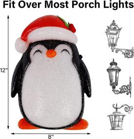 img 2 attached to 🎄 Holiday Cheer: Happy Trees Christmas Porch Light Cover & Penguin Outdoor Lamp Decoration
