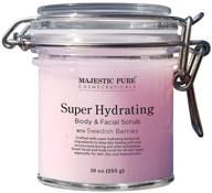 💦 majestic pure super hydrating facial and body scrub - gentle exfoliating scrub for face and skin, nourishes and moisturizes, with swedish berries fragrance, 10 oz logo