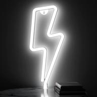 💡 xiyunte led lightning bolt neon sign - cold white neon light for wall decor, powered by battery or usb - ideal for bedroom, kids room, living room, bar, party, christmas, wedding логотип