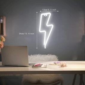 img 3 attached to 💡 XIYUNTE LED Lightning Bolt Neon Sign - Cold White Neon Light for Wall Decor, Powered by Battery or USB - Ideal for Bedroom, Kids Room, Living Room, Bar, Party, Christmas, Wedding