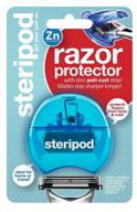 steripod razorpod - convenient clip-on razor protector (blue) logo