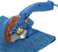 🔵 baoshsihan bss-100 electric rotary cutter: speed adjustable fabric scissor for leather cutting machine - 100 mm/4 inch round knife - multilayer fabric up to 27 mm/ 1 inch (blue) logo