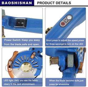 img 2 attached to 🔵 BAOSHSIHAN BSS-100 Electric Rotary Cutter: Speed Adjustable Fabric Scissor for Leather Cutting Machine - 100 mm/4 inch Round Knife - Multilayer Fabric up to 27 mm/ 1 inch (Blue)