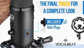 img 2 attached to Vocalbeat Blue Yeti Shock Mount - Superior Noise and Vibration Elimination - Premium Aluminum Stand - Compatible with Blue Snowball & Large Microphones (Black)