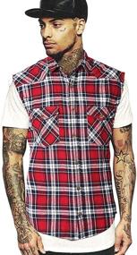 img 3 attached to 👕 NUTEXROL Men's Casual Flannel Sleeveless Cotton Shirts: Stylish and Comfortable Wardrobe Staples