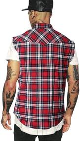 img 2 attached to 👕 NUTEXROL Men's Casual Flannel Sleeveless Cotton Shirts: Stylish and Comfortable Wardrobe Staples