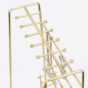 img 1 attached to 👑 MORIGEM 5 Tier Jewelry Stand: Stylish Gold Organizer for Necklaces, Bracelets, Earrings & Rings with Decorative White Tray