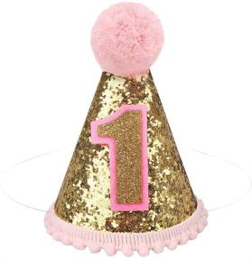 img 4 attached to 👑 Шляпка со сверкающей принцессой ANYI16 Glitter Sparkle на 1-й день рождения для маленькой принцессы на регулируемой ленточке.