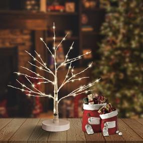 img 4 attached to 🎄 Stunning White Christmas Tree: 80 Warm White LED Birch Tree for Wedding, Holiday and Home Decor