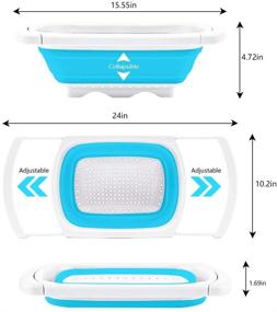 img 2 attached to 🥣 QiMH Collapsible Colander Set - Includes 6 Quart Over the Sink Silicone Strainer, 4 Quart and 2 Quart Round Foldable Strainers, and a 2 Quart Collapsible Colander with Handle - Dishwasher Safe