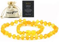 📿 unisex 13 inch raw amber necklace: unpolished baltic honey amber logo