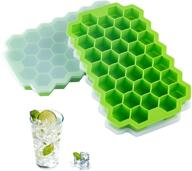 premium silicone ice cube trays with sealing lid - 2 pieces, 74-ice molds, reusable hexagonal shape for chilled drinks, whiskey, cocktail, and food - aussua logo