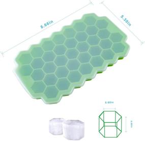 img 3 attached to Premium Silicone Ice Cube Trays with Sealing Lid - 2 Pieces, 74-Ice Molds, Reusable Hexagonal Shape for Chilled Drinks, Whiskey, Cocktail, and Food - AUSSUA