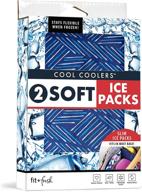 fit & fresh cool coolers soft ice packs: standard size, navy sketch weave & blue - stay cool and fresh! логотип