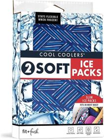 img 4 attached to Fit & Fresh Cool Coolers Soft Ice Packs: Standard Size, Navy Sketch Weave & Blue - Stay Cool and Fresh!