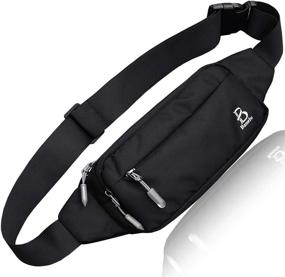 img 2 attached to 🎒 Versatile and Waterproof Black Fanny Pack for Men and Women - 4 Zipper Pockets Ideal for Running, Workout, Travel, and More