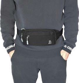 img 1 attached to 🎒 Versatile and Waterproof Black Fanny Pack for Men and Women - 4 Zipper Pockets Ideal for Running, Workout, Travel, and More