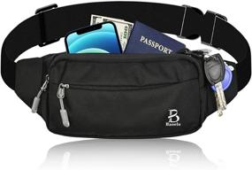 img 3 attached to 🎒 Versatile and Waterproof Black Fanny Pack for Men and Women - 4 Zipper Pockets Ideal for Running, Workout, Travel, and More