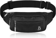 🎒 versatile and waterproof black fanny pack for men and women - 4 zipper pockets ideal for running, workout, travel, and more logo