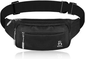 img 4 attached to 🎒 Versatile and Waterproof Black Fanny Pack for Men and Women - 4 Zipper Pockets Ideal for Running, Workout, Travel, and More