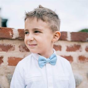 img 2 attached to BOWS N TIES Solid Color Pre Tied Toddler Boys' Accessories and Bow Ties