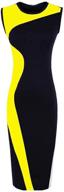 🔥 stunning goldensat women sleeveless bodycon dress in yellow black - a must-have for trendy fashionistas! logo