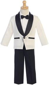 img 1 attached to 🤵 Ivory Boys Tuxedo Suit with Black Pants - Toddler Tuxedo for Wedding and Parties by Lito Childrens Wear