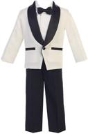 🤵 ivory boys tuxedo suit with black pants - toddler tuxedo for wedding and parties by lito childrens wear logo