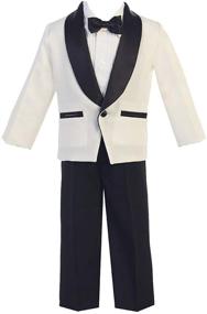 img 4 attached to 🤵 Ivory Boys Tuxedo Suit with Black Pants - Toddler Tuxedo for Wedding and Parties by Lito Childrens Wear