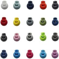 50-piece pack of round plastic cord fastener locks with toggle spring stop - random color assortment logo