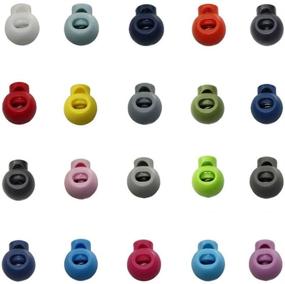 img 1 attached to 50-Piece Pack of Round Plastic Cord Fastener Locks with Toggle Spring Stop - Random Color Assortment