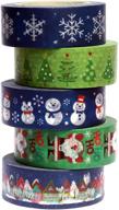 🎄 5 rolls winter holiday washi masking tape set - christmas themed decorative washi tapes, perfect for bullet journaling, planner, scrapbooking, and gift wrapping - each roll measures 0.6" x 32.8ft logo