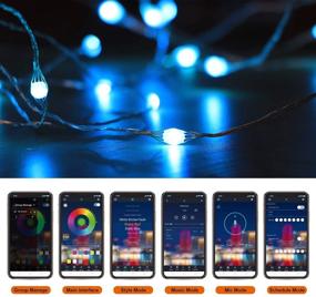 img 3 attached to 🌈 Moobibear 33FT USB RGB String Light: App-Controlled 100 LED Fairy Light for Home Decoration, Patio Party, Wedding - Remote Controlled Multi Color Changing Light for Valentines Day