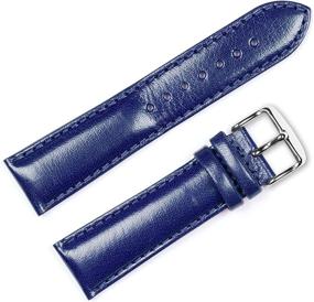 img 1 attached to Smooth Leather Watch Band Navy Men's Watches