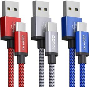 img 4 attached to 🔌 DDIYYI Colorful Long USB Type C Cable Fast Charging [3-Pack 10ft]: Nylon Braided Cord Compatible with Samsung Galaxy, Note Series
