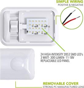 img 2 attached to Набор из 2 светильников Leisure LED 12V для потолка в доме на колесах с выключателем, матовый светильник для интерьера прицепа, один светильник 300LM, натурально-белый свет 4000-4500K