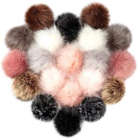 img 4 attached to 🦊 Colorful 4 Inch Faux Fox Fur Pompom Balls - DIY Fluffy Hat Accessories for Scarves, Bags, and Keychains (Pack of 20)