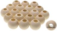 🔮 penta angel 25mm unfinished natural wood beads - pack of 50 for diy jewelry making and christmas crafts logo