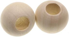 img 2 attached to 🔮 Penta Angel 25mm Unfinished Natural Wood Beads - Pack of 50 for DIY Jewelry Making and Christmas Crafts