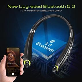 img 1 attached to 🎧 LOVOCOO Bluetooth Наушники 2021 Обновленные - наушники на ошейник с выдвижными вкладышами, бесшумные беспроводные наушники для спорта и офиса - встроенный микрофон - в комплекте чехол для переноски.