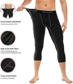 img 2 attached to 🩳 Compression Leggings with Runhit Pockets for Men's Activewear