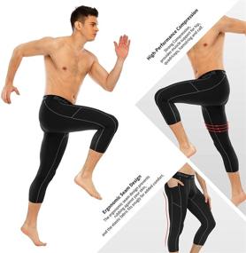 img 1 attached to 🩳 Compression Leggings with Runhit Pockets for Men's Activewear