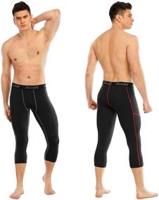 img 3 attached to 🩳 Compression Leggings with Runhit Pockets for Men's Activewear