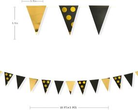 img 3 attached to 🎉 Black and Gold Foil Polka Dot Triangle Flag Pennant Banner – 30 Ft Bunting Garland Streamer for Wedding, Baby Shower, Bridal Shower, Birthday, Bachelorette, Engagement, Anniversary, New Year Party Decorations