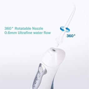 img 1 attached to 💦 Water Flosser by Initio - 3 Modes, 300ML Cordless Oral Irrigator with 6 Jet Tips, IPX7 Waterproof, Travel Bag, Rechargeable Teeth Cleaner for Home and Travel