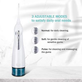 img 2 attached to 💦 Water Flosser by Initio - 3 Modes, 300ML Cordless Oral Irrigator with 6 Jet Tips, IPX7 Waterproof, Travel Bag, Rechargeable Teeth Cleaner for Home and Travel