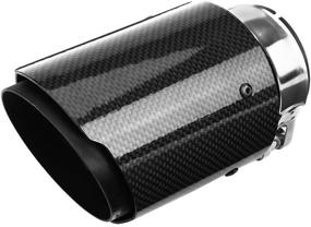 img 4 attached to Qiilu Carbon Fiber Style Tailpipe Muffler Tip - Glossy Carbon Fiber - Inlet 2.36-2.5 Inch, Outlet 3.5 Inch