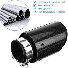 img 3 attached to Qiilu Carbon Fiber Style Tailpipe Muffler Tip - Glossy Carbon Fiber - Inlet 2.36-2.5 Inch, Outlet 3.5 Inch