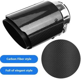 img 1 attached to Qiilu Carbon Fiber Style Tailpipe Muffler Tip - Glossy Carbon Fiber - Inlet 2.36-2.5 Inch, Outlet 3.5 Inch